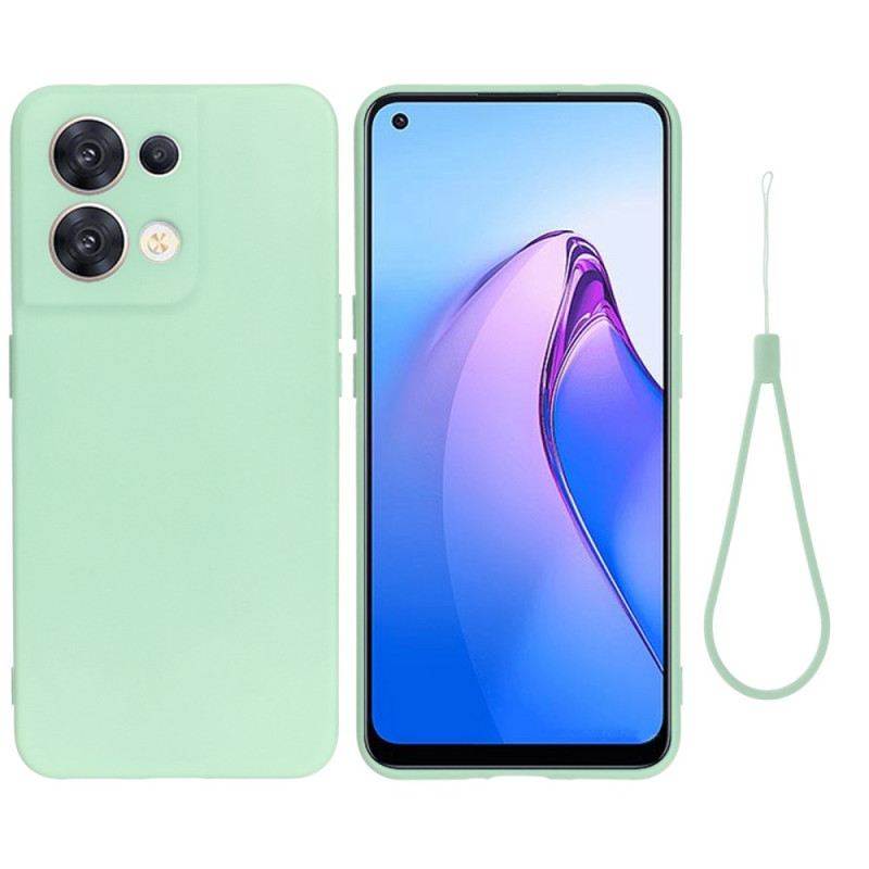 Tok Oppo Reno 8 szíjjal Strappy Folyékony Szilikon