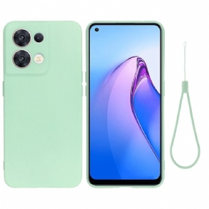 Tok Oppo Reno 8 szíjjal Strappy Folyékony Szilikon