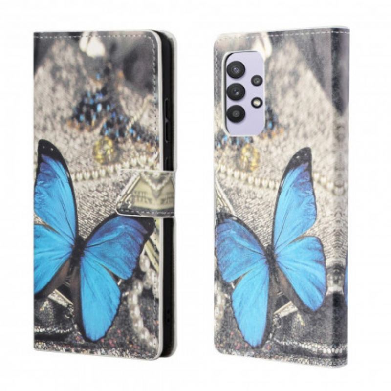 Fliptok / Bőrtok Samsung Galaxy A32 Butterfly Prestige Blue