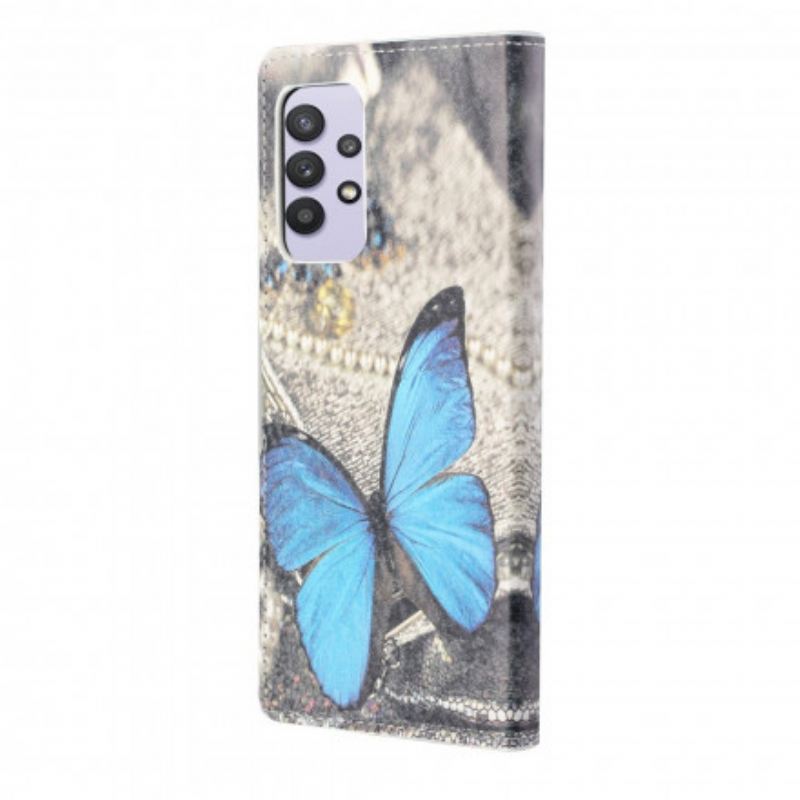 Fliptok / Bőrtok Samsung Galaxy A32 Butterfly Prestige Blue