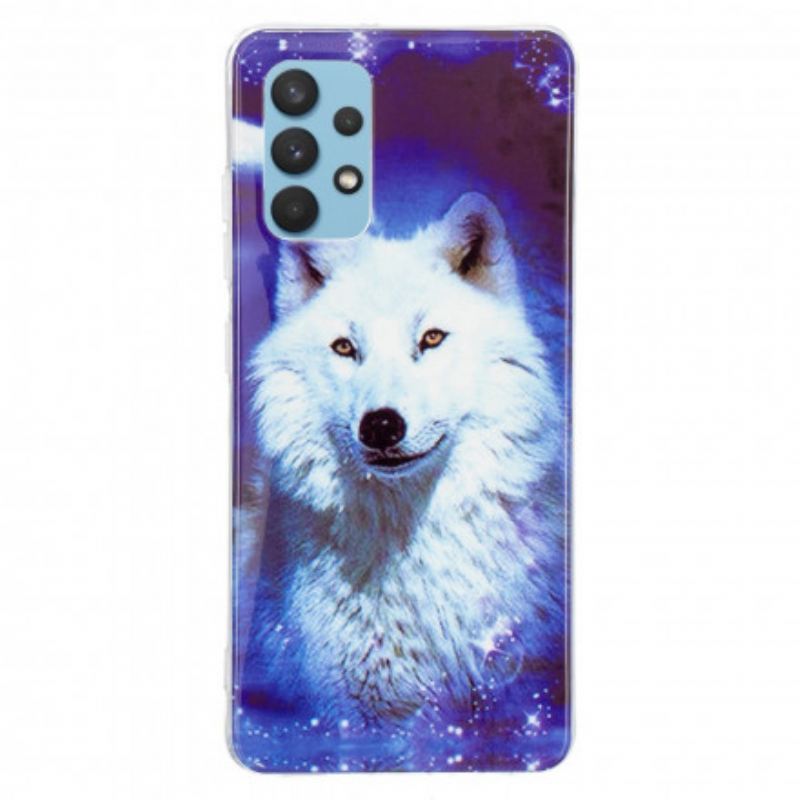 Tok Samsung Galaxy A32 Fluoreszkáló Wolf Sorozat