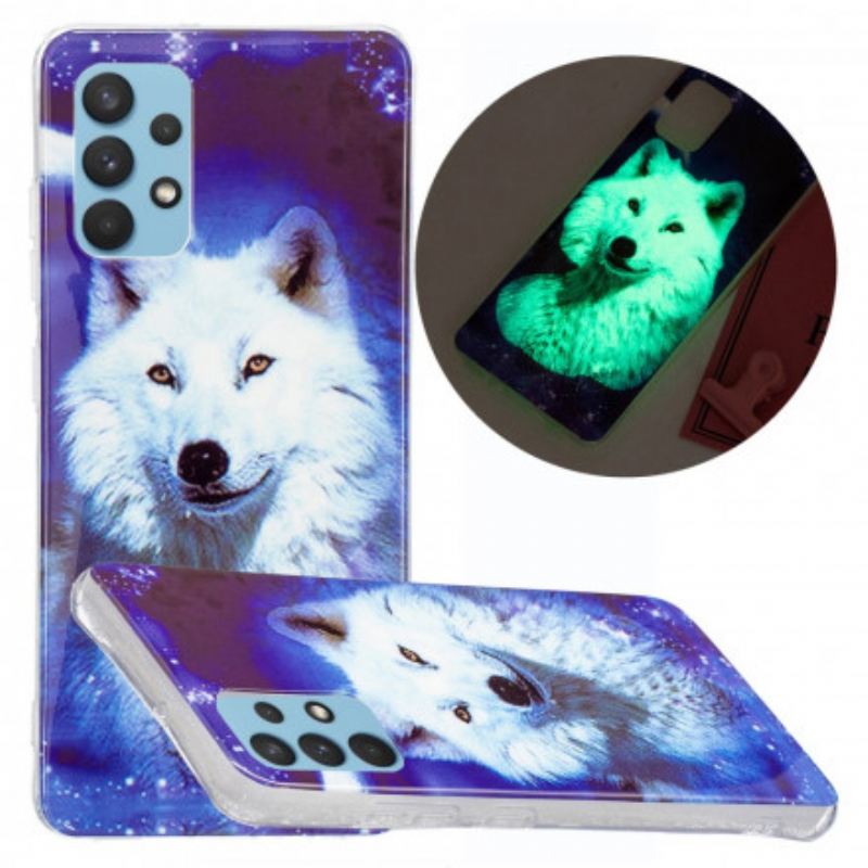 Tok Samsung Galaxy A32 Fluoreszkáló Wolf Sorozat