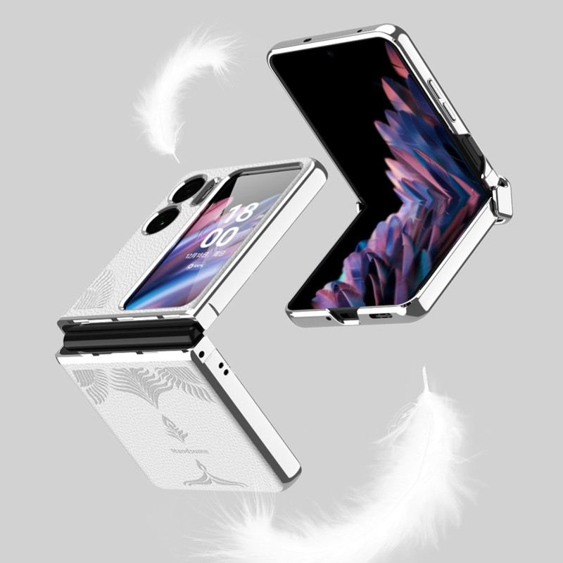 Fliptok Oppo Find N2 Flip Bőrtok Licsi Bőr Stílus