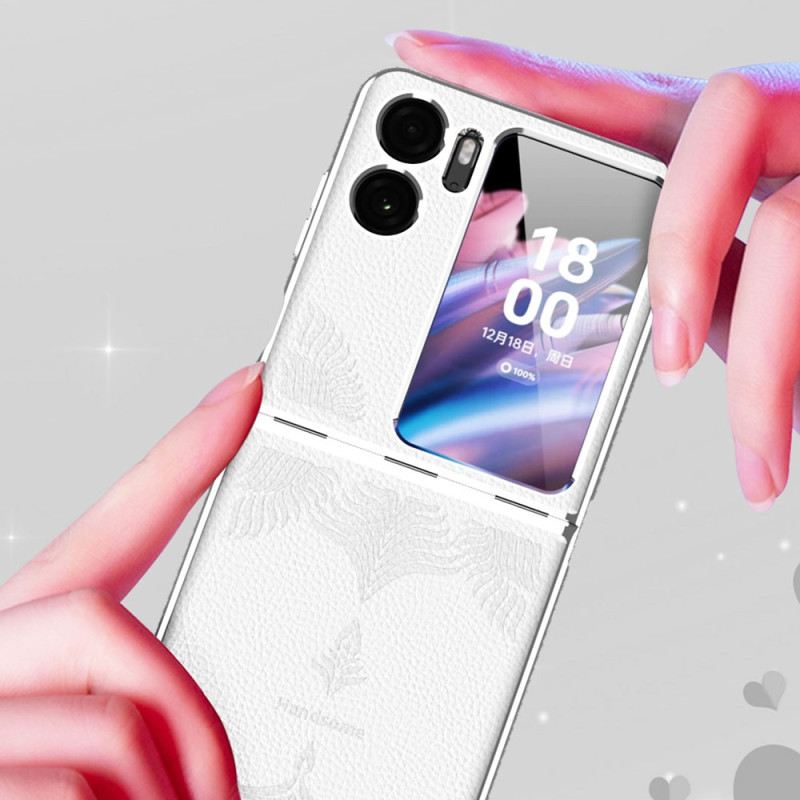 Fliptok Oppo Find N2 Flip Bőrtok Licsi Bőr Stílus