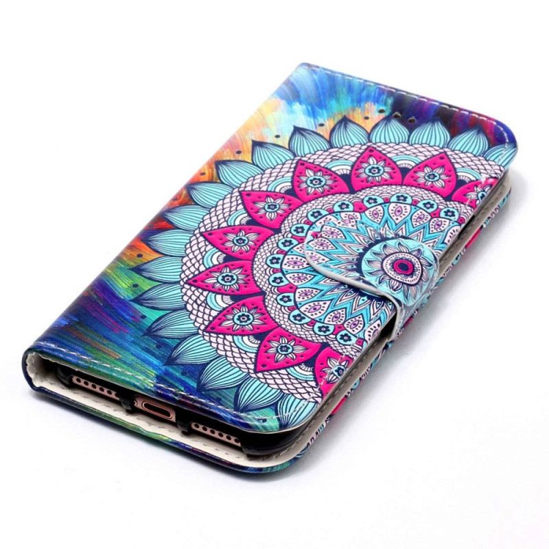 Fliptok / Bőrtok Xiaomi 12 Lite szíjjal Színes Pántos Mandala