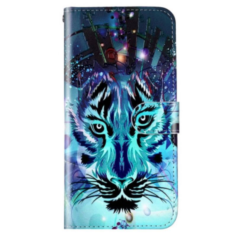 Fliptok / Bőrtok Xiaomi 12 Lite Tigris Kötéllel