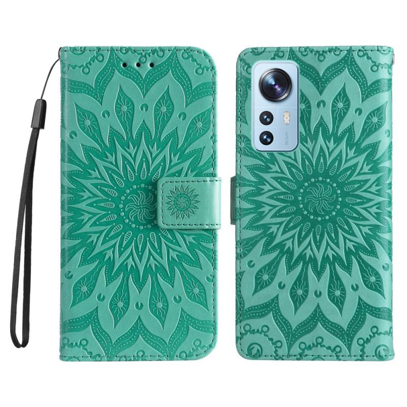 Fliptok Xiaomi 12 Lite Mandala Nap Zsinórral