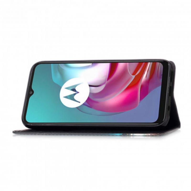 Fliptok / Bőrtok Moto G30 / G10 Arany Rózsák