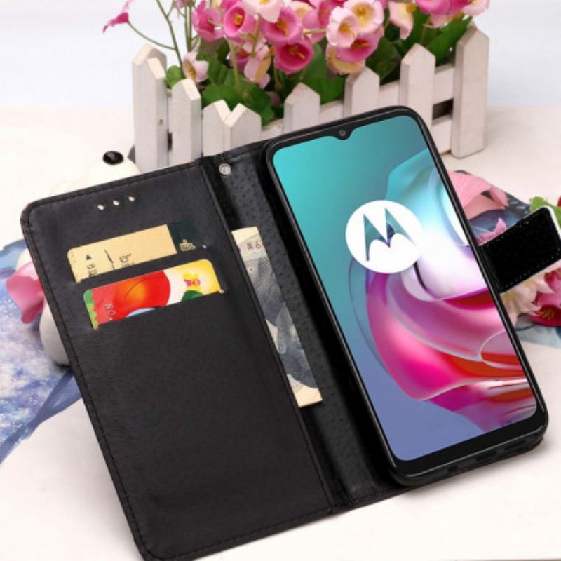 Fliptok / Bőrtok Moto G30 / G10 Arany Rózsák