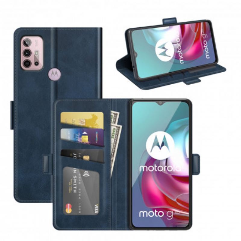 Fliptok / Bőrtok Moto G30 / G10 Dupla Csappantyú