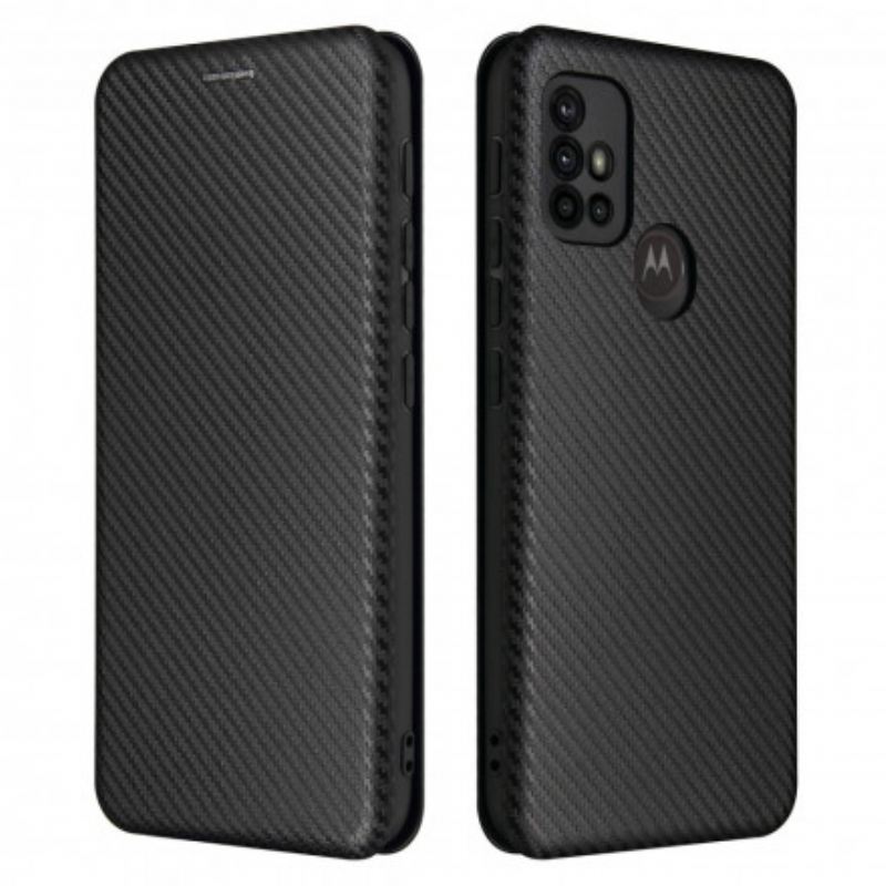 Fliptok Moto G30 / G10 Bőrtok Színes Karbon Szilikon