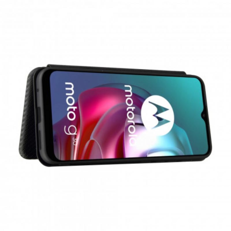 Fliptok Moto G30 / G10 Bőrtok Színes Karbon Szilikon