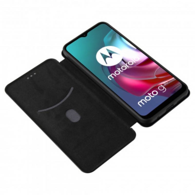 Fliptok Moto G30 / G10 Bőrtok Színes Karbon Szilikon