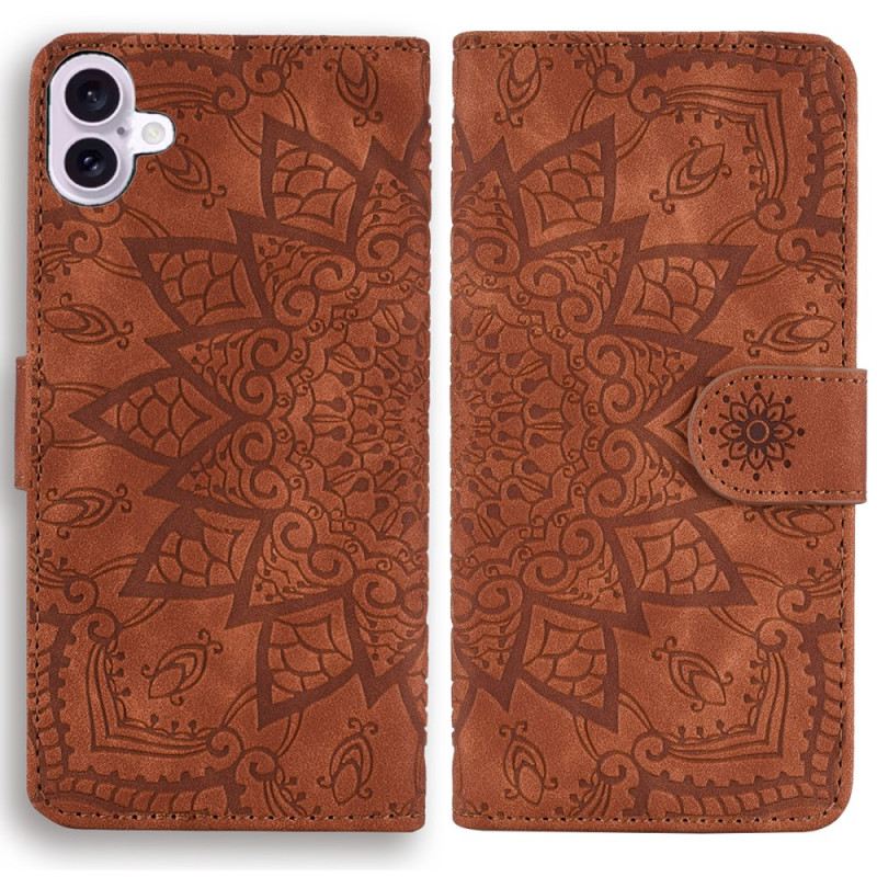 Bőrtok iPhone 16 Mandala Velúr Hatás