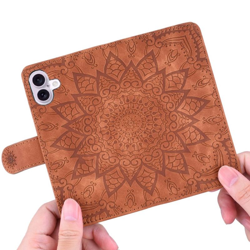 Bőrtok iPhone 16 Mandala Velúr Hatás