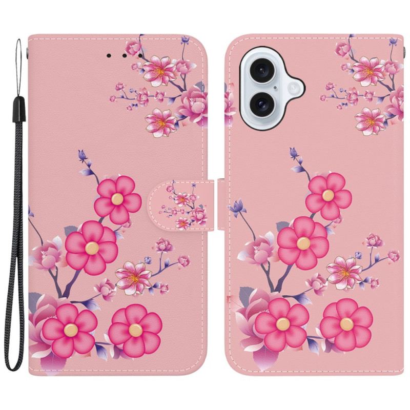 Bőrtok iPhone 16 Sakura Szíj