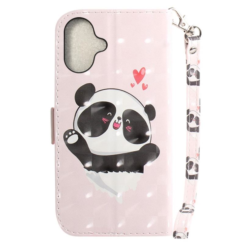 Fliptok iPhone 16 Panda Love Szíjjal