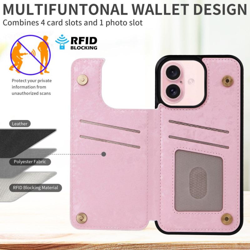 Tok iPhone 16 Virágos Rfid Kártyatartó