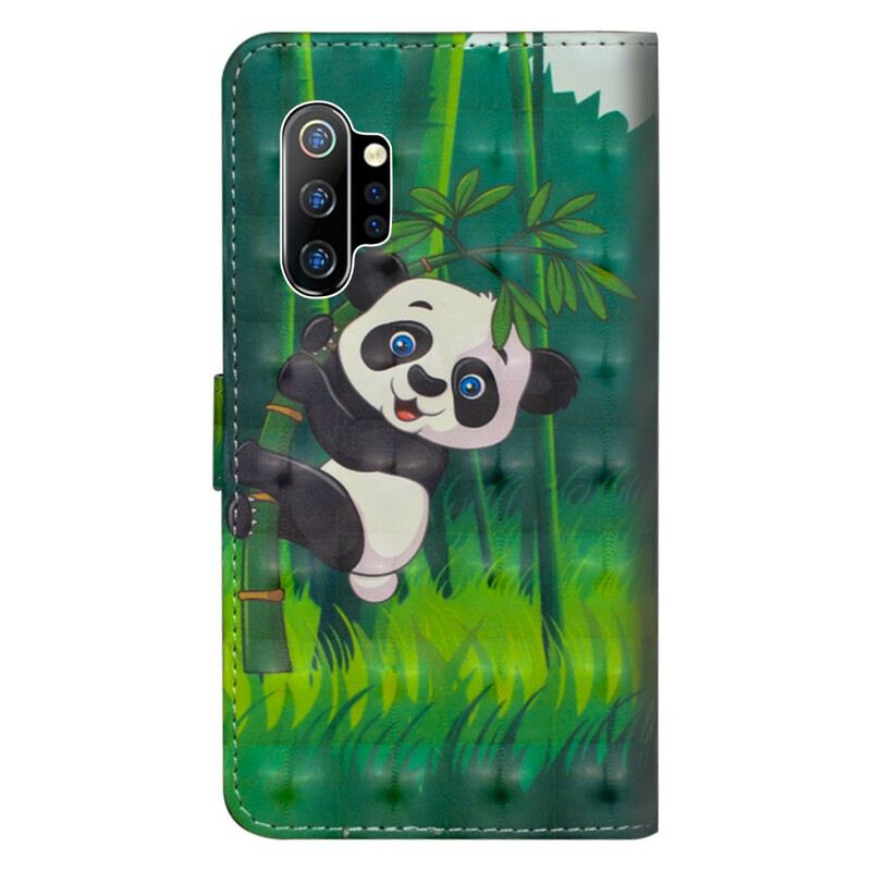 Fliptok / Bőrtok Samsung Galaxy Note 10 Plus Panda És Bambusz