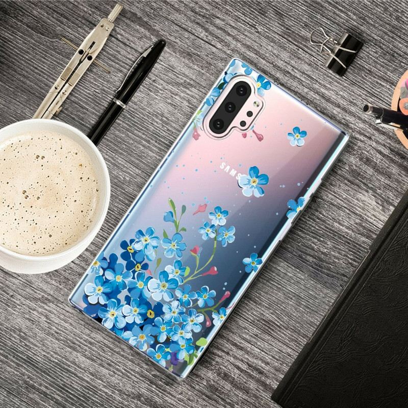 Tok Samsung Galaxy Note 10 Plus Kék Virágok