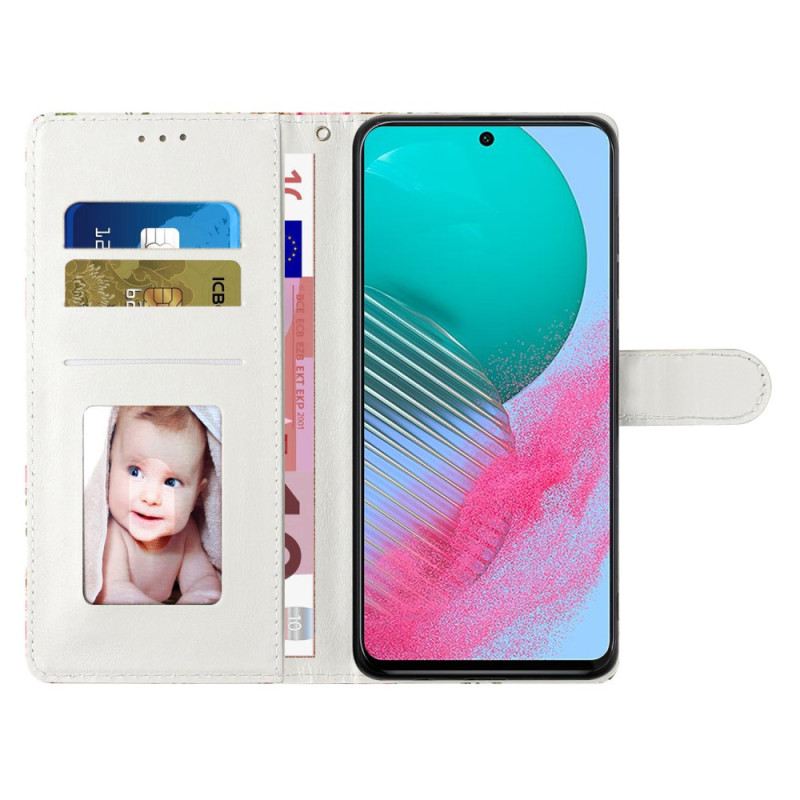 Fliptok Samsung Galaxy A55 5g Háromszínű Márvány Szíjjal