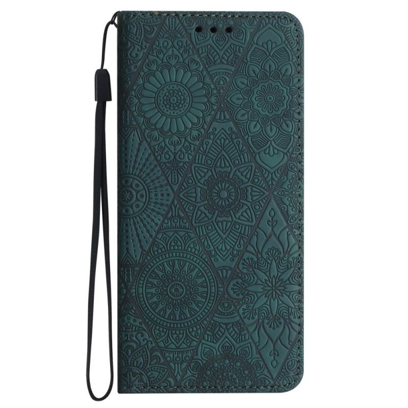 Fliptok Samsung Galaxy A55 5g Patchwork Szíjjal