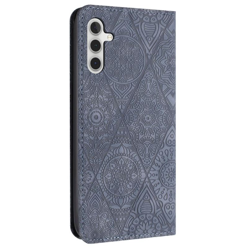 Fliptok Samsung Galaxy A55 5g Patchwork Szíjjal