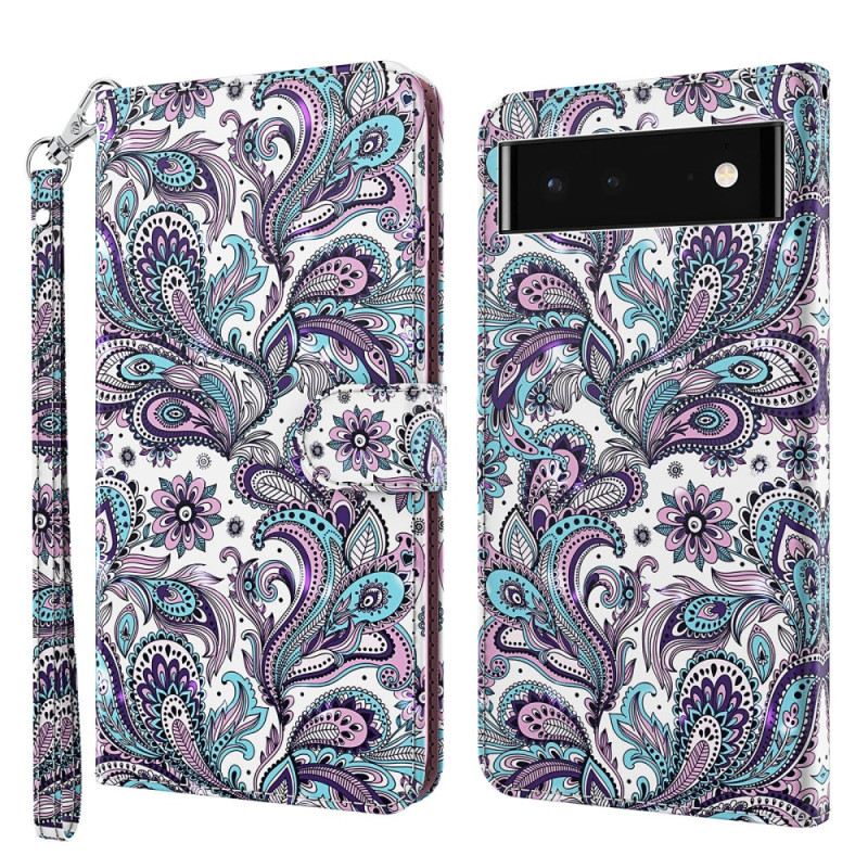 Fliptok / Bőrtok Google Pixel 7 Paisley