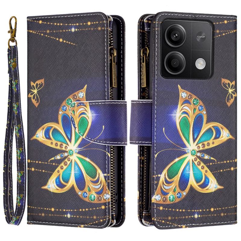 Fliptok Xiaomi Redmi Note 13 5g Strass Butterfly Pénztárca Pánttal