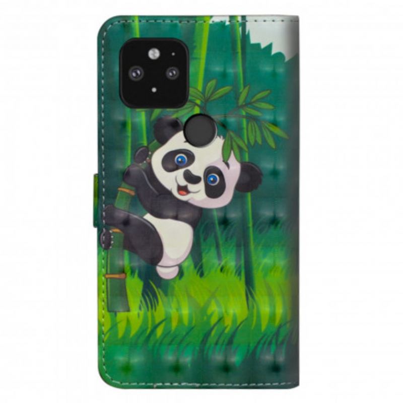 Fliptok / Bőrtok Google Pixel 5 Panda És Bambusz