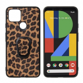 Telefontok Google Pixel 5 Leopárd Stílusú Gyűrűtartó