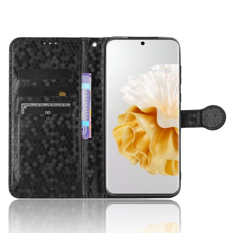 Fliptok / Bőrtok Huawei P60 Pro szíjjal 3d Minta Szíjjal