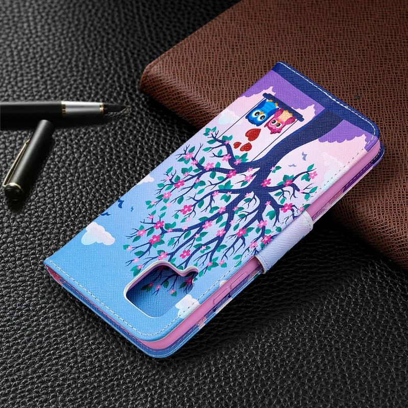 Fliptok / Bőrtok Samsung Galaxy A42 5G Baglyok A Swing