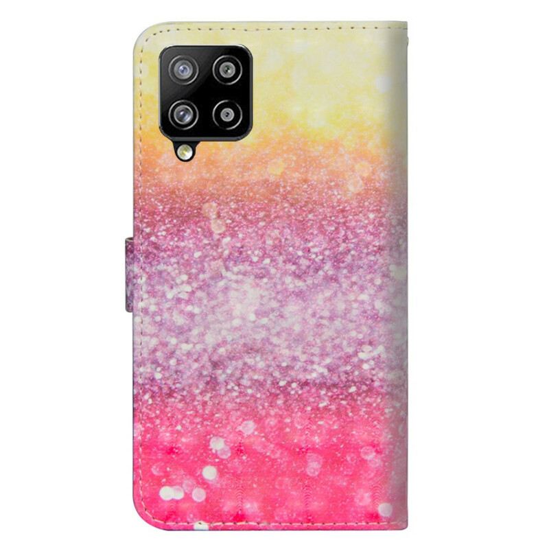 Fliptok Samsung Galaxy A42 5G Magenta Glitter Gradiens