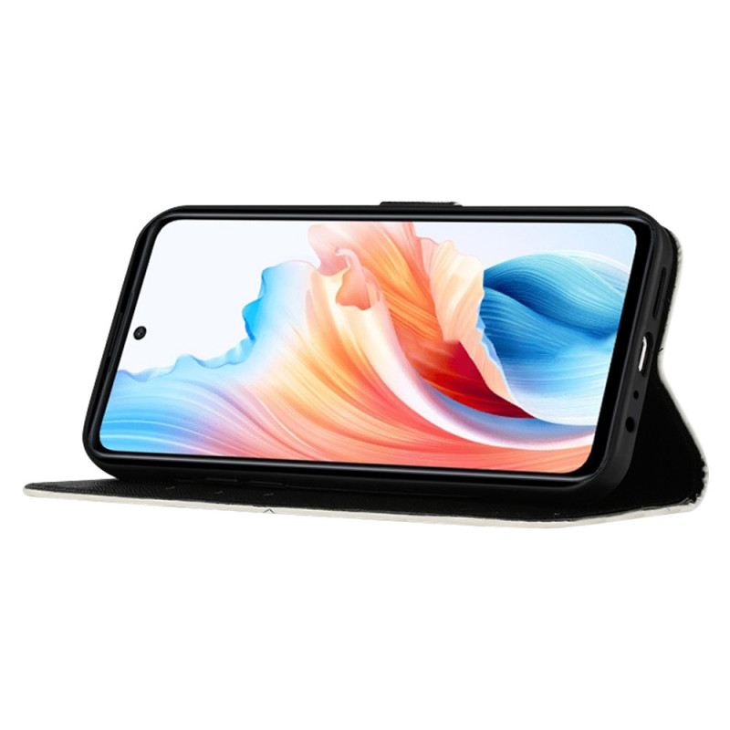 Bőrtok Oppo Reno 11 Pro 5g Virágos Koponya