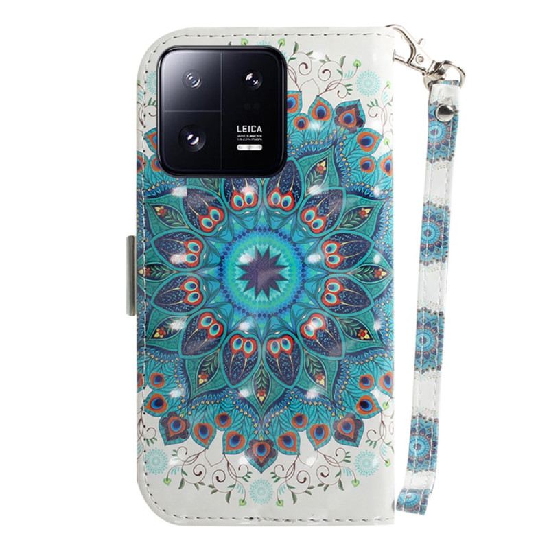 Fliptok / Bőrtok Xiaomi 13 Pro szíjjal Pántos Mandala