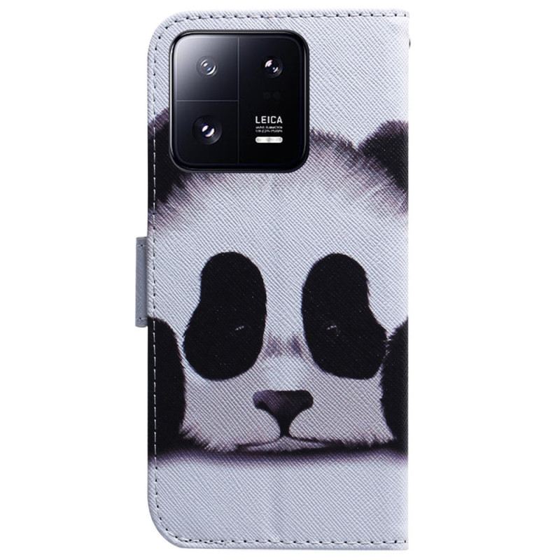 Fliptok / Bőrtok Xiaomi 13 Pro szíjjal Pántos Panda