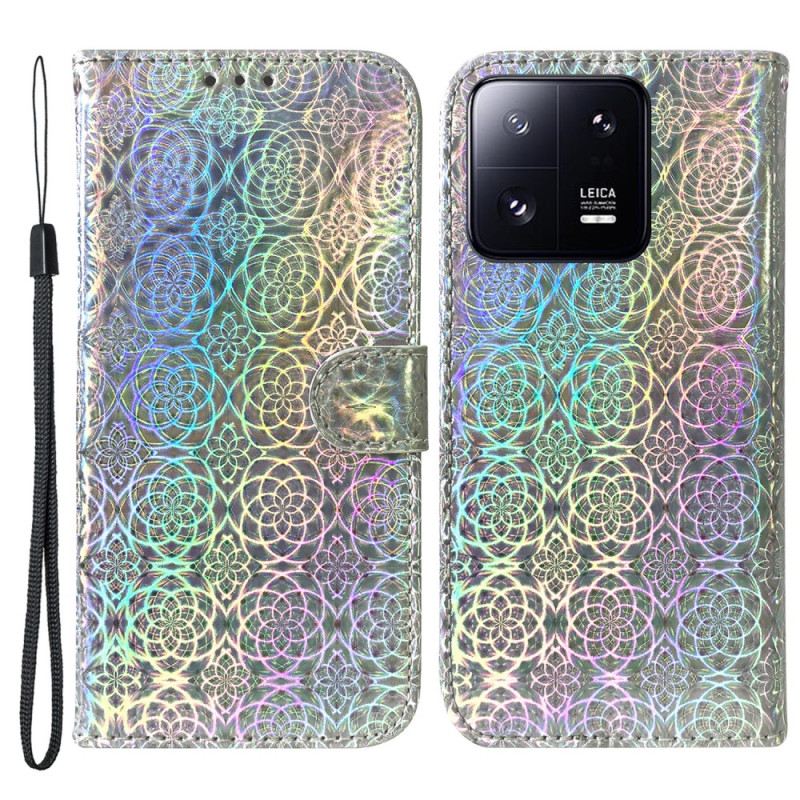 Fliptok / Bőrtok Xiaomi 13 Pro szíjjal Strappy Disco Stílus