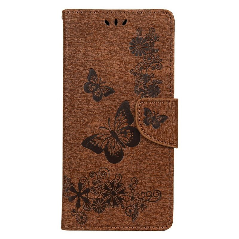 Fliptok / Bőrtok Samsung Galaxy A21s szíjjal Splendid Strap Butterflies