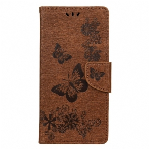 Fliptok / Bőrtok Samsung Galaxy A21s szíjjal Splendid Strap Butterflies