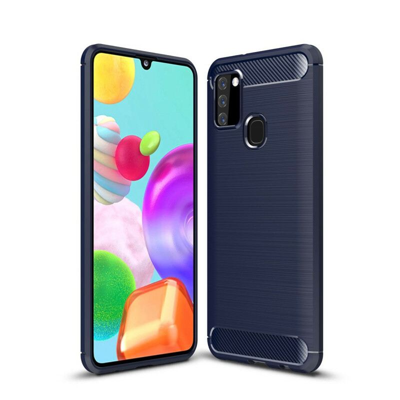 Tok Samsung Galaxy A21s Csiszolt Szénszálas