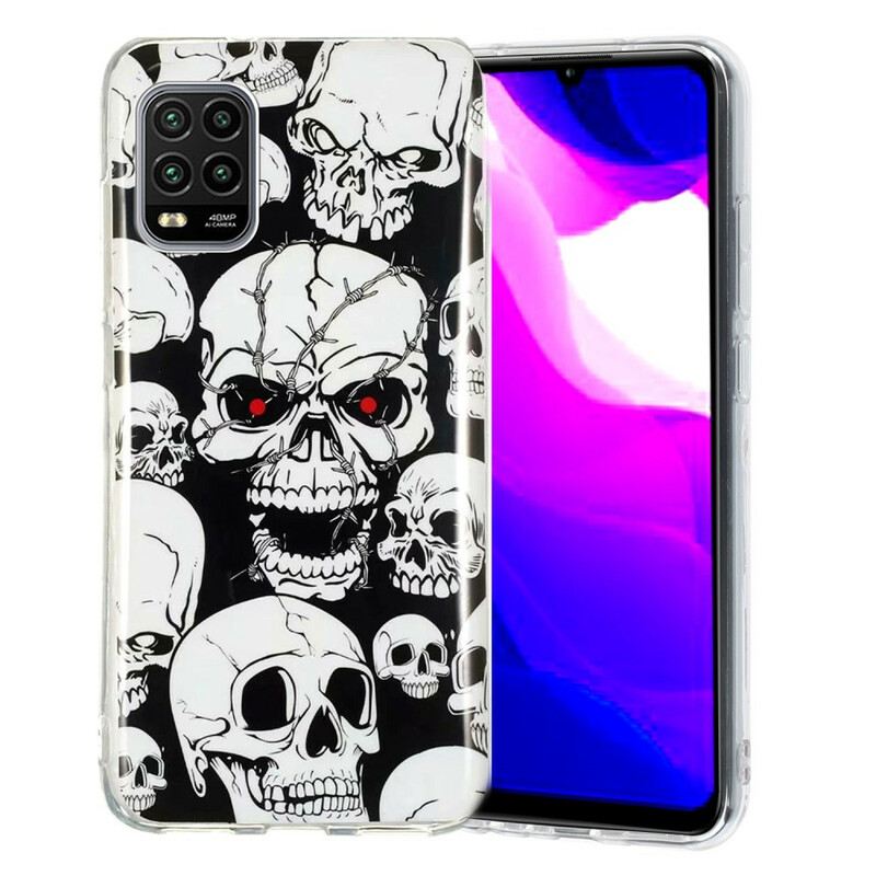 Telefontok Xiaomi Mi 10 Lite Vigyázat Fluoreszkáló Koponyák