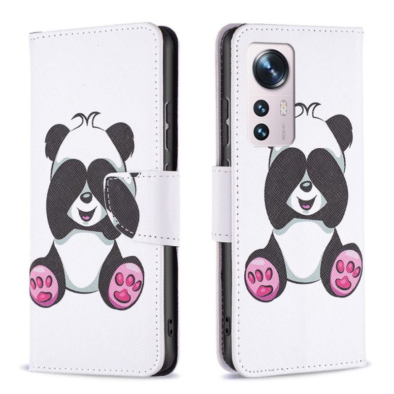 Fliptok / Bőrtok Xiaomi 12 / 12X Panda Fun