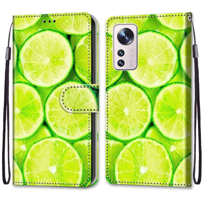 Fliptok Xiaomi 12 / 12X szíjjal Strip Limes