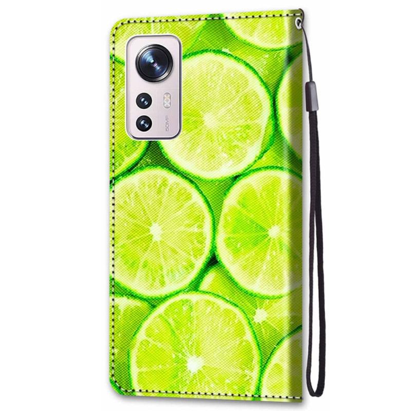 Fliptok Xiaomi 12 / 12X szíjjal Strip Limes