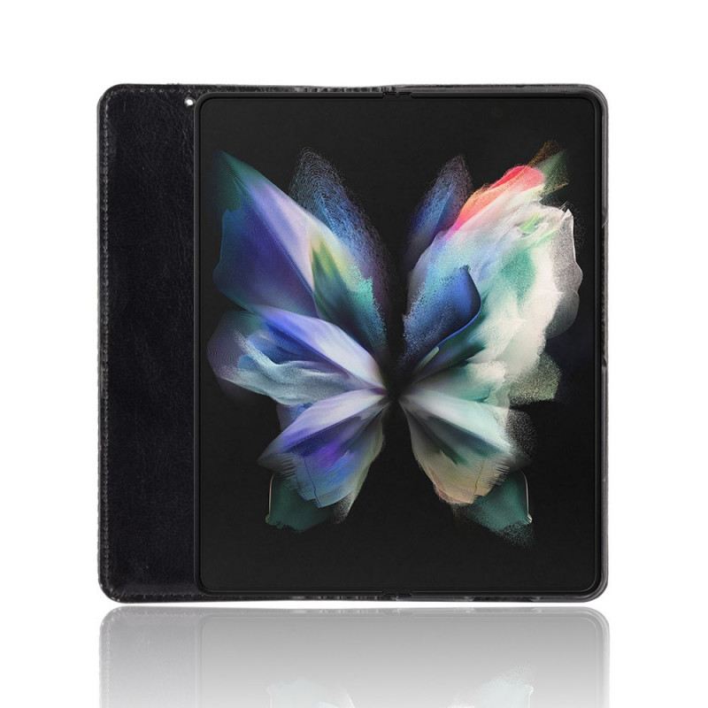 Fliptok / Bőrtok Samsung Galaxy Z Fold 3 5G Stilizált Bőr Hatású Tolltartó