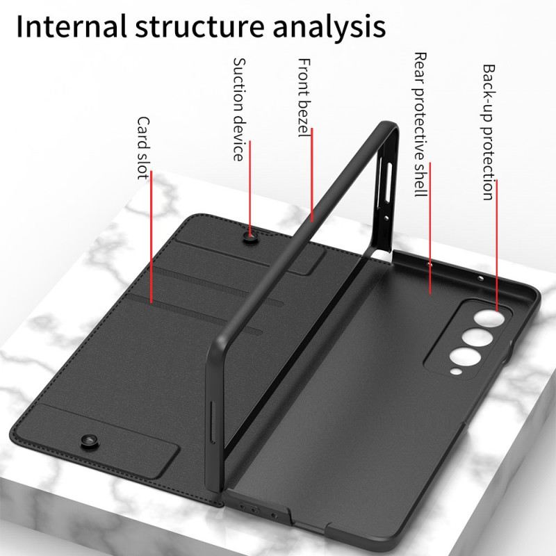 Fliptok Samsung Galaxy Z Fold 3 5G Bőrtok Műbőr Gkk Tolltartó