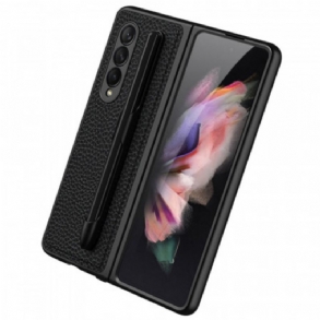 Telefontok Samsung Galaxy Z Fold 3 5G Litchi Bőr Gkk Tolltartó