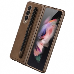 Tok Samsung Galaxy Z Fold 3 5G Bőr Hatású Tolltartó Gkk