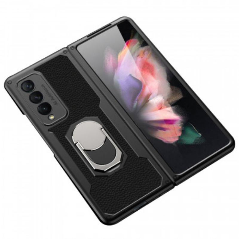 Tok Samsung Galaxy Z Fold 3 5G Bőr Litchi Ring-support Gkk